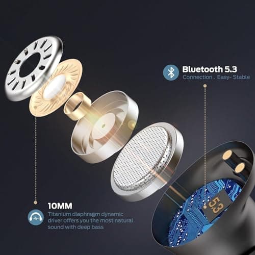 Monster Wireless Earbuds,5.3 Bluetooth in-Ear Headphones Bluetooth Headphones Touch Control with Charging Case, Bluetooth Earbuds,32H Play Black — view 2