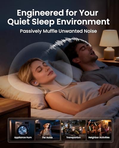 QubitPulse Mid Nosie Reduction Ear Plugs for Sleeping – 23dB Noise Reduction for Sleep & Focus Discreet Horizontal Fit Ultra-Soft Silicone 4 Sizes Case Included - Black — view 5