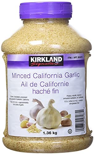 KIRKLAND SIGNATURE Minced California Garlic, 1.36 kg (Pack of 1)