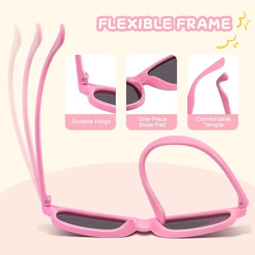 JASPIN Polarized Kids Sunglasses - Toddler Baby Sun Glasses for Girls Boys Age 3-9 with Flexible Frame UV Protection 3 Pack — view 3