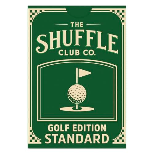 Shuffle Club Co Golf Playing Cards (Single Deck) – Hand-Illustrated Vintage Golf Deck | 310GSM Italian Linen Black-Core Poker Cards, 54 + Game Guide | Gift for Golfers & Dads