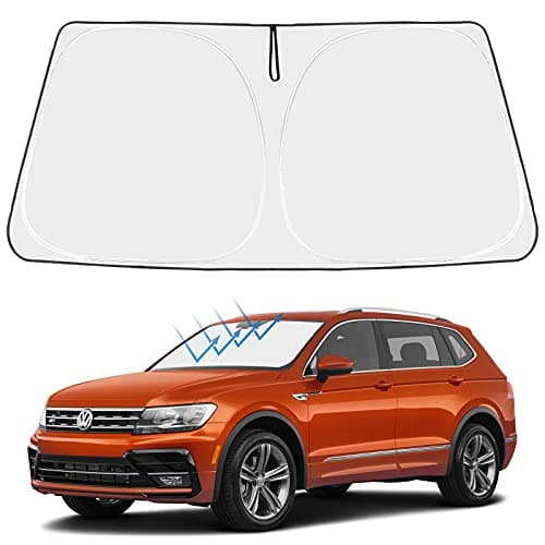 Proadsy Front Windshield Sun Shade Foldable Sunshade Protector Custom Fit 2018-2025 VW Tiguan Crossover SUV Base Premium Limited Touring Accessories 2025 Upgrade