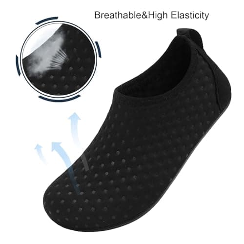 JOINFREE Kids Barefoot Socks Girls Water Shoes Anti-Slip Summer Aqua Shoes Boys Beach Shoes Dot Black 8-8.5 Toddler — view 2
