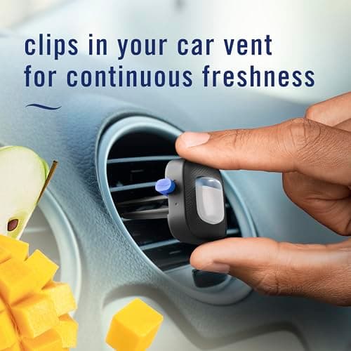 Febreze Car Air Freshener Vent Clip Multipack Mango Splash Scent, Long Lasting Smell Fighter for Strong Odors Car Febreze Clip Automotive Vent Air Freshener 4 Count — view 4