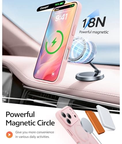 FNTCASE for iPhone 17 Pro-Max Case: [Compatible with Magsafe] Translucent Matte Cases with [Full Camera Protection] [Screen Protector] Military Grade Shockproof Protective Phone Cover - Light Pink — view 2