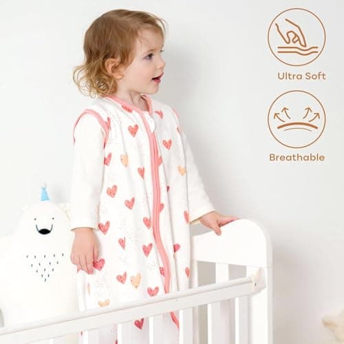 Yoofoss Baby Sleep Sack 24-36 Months Wearable Blanket for Babies 100% Organic Cotton 2-Way Zipper TOG 0.5 Toddler Sleeping Sack 3 Pack, Sleep Sacks — view 5
