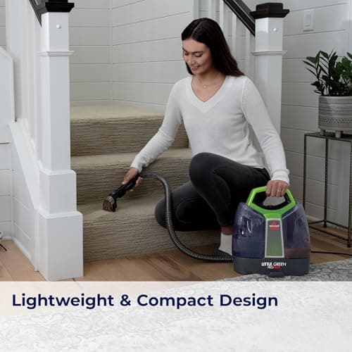 BISSELL Little Green ProHeat Portable Carpet & Upholstery Spot Cleaner with HydroRinse Self-Cleaning Tool, HeatWave Technology, OXY Formula Included, Car Detailer, 37oz Tank, 2513E — view 3