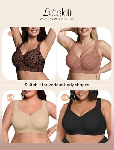 LetsJoli Jelly Bras for Women No Underwire Plus Size Push Up Supportive — view 5