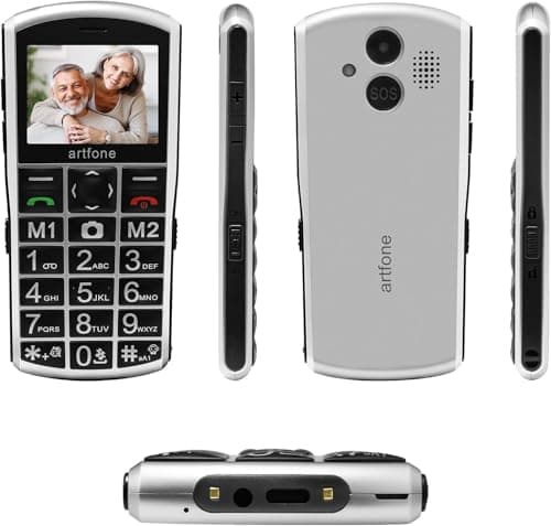 artfone A400 Big Button Cell Phone for Seniors, 4G LTE Unlocked Phones, SOS Button, 2MP Camera, Charging Dock, 3 Slots, Speed Dial, Volume Boost, Large Fonts, Voice Time, Dumb Phone, 1800mAh - Silver — view 8