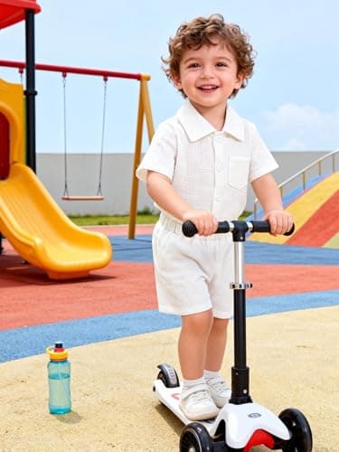 LUJENGEFA Toddler Baby Boys Clothes Summer Outfits Polo Shirt Shorts Set 2Pcs Outfit Sets for 6 Month-4T A-White 2-3 years — view 4