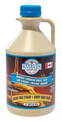 Steeves Maples Sugar Free Syrup | Keto Friendly, Diabetic Friendly, 1g Net Carbs, 0 Calories per Serving, (1L, Maple)