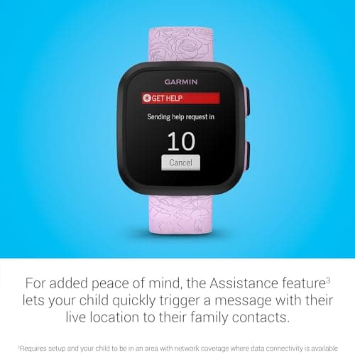 Garmin Bounce™, Kids Smartwatch, Two-Way Text and Voice Messaging, Location Tracking, Lilac Floral — view 4