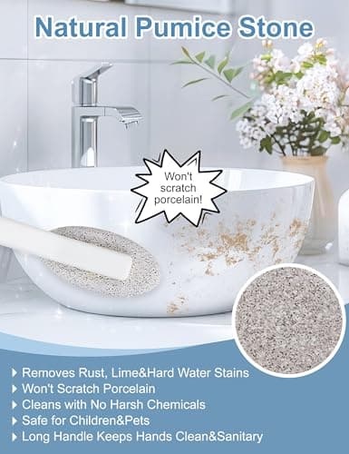 Yosoo Health Gear Toilet Pumice Cleaning Stone with Handle, Limescale Remover, Water Ring Stain Remover for Toilet Bowls — view 3
