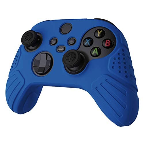 eXtremeRate PlayVital Guardian Edition Blue Ergonomic Soft Anti-Slip Controller Silicone Case Cover for Xbox Series X/S, Rubber Protector Skins with Joystick Caps for Xbox Core Wireless Controller — view 5