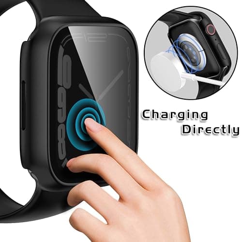 Zumyzu Waterproof Privacy Case Compatible with Apple Watch SE 3 SE 2 Series 6/5/4 40mm with Anti-peep Screen Protector, iWatch Face Cover Protective Bumper for iWatch Case 40mm Black — view 3