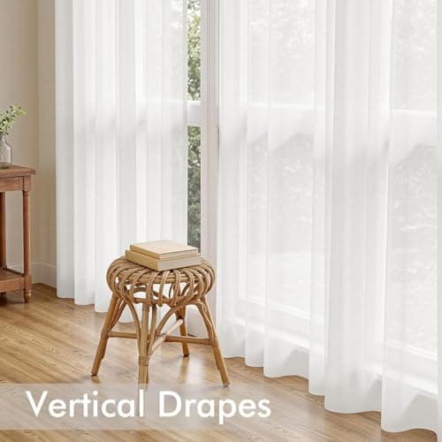 MIULEE Beige White Sheer Curtains 84 Inches Long, 4 Panels Set, Light Filtering Rod Pocket Voile Drapes for Living Room and Bedroom, Airy Soft Fabric Window Treatments, 42 x 84 Inches — view 4
