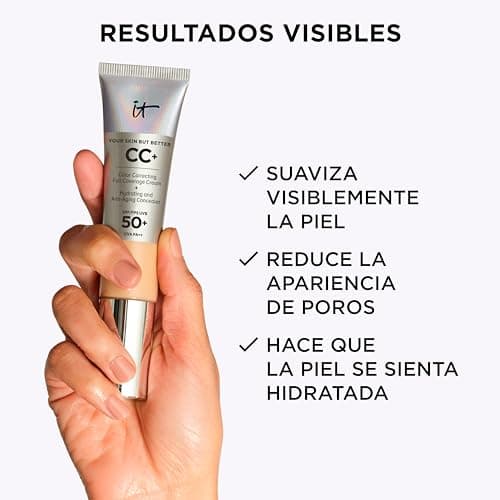 IT Cosmetics CC+ Cream (Medium) - Natural Full Coverage Foundation With SPF 50+, Color Corrector & Anti-Aging Hydrating Serum, Hyaluronic Acid + Peptides, Lightweight - 1.08 fl oz — view 2