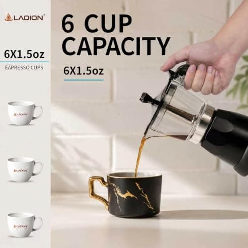 LAOION Cuban Coffee Maker, 6 or 3cup Electric Espresso Coffee Maker