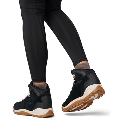 Columbia Womens Newton Ridge Plus Waterproof Amped, Black/Blush Rose, 5 Wide
