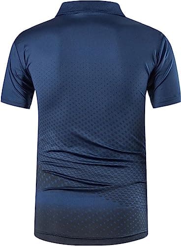 jeansian Men's Short Sleeve Fit Sport Polo Tee Shirts T-Shirts Tshirt Tops Poloshirt Golf Tennis Pickleball LSL195_Navy_L — view 3