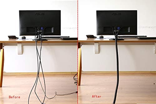 Alex Tech 10ft - 1/2 inch Cord Protector Wire Loom Tubing Cable Sleeve Split Sleeving For USB Cable Power Cord Audio Video Cable – Protect Cat From Chewing - Black — view 3