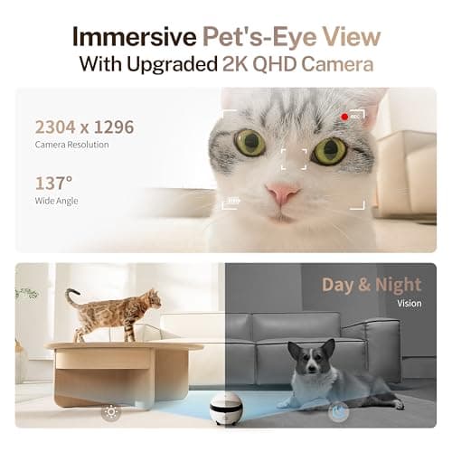 Enabot EBO ROLA Mini 2K Pet Camera Robot: Movable Indoor Camera Battery-Powered with Phone App, One-Touch Call, 2-Way Talk, IR Night Vision, Motion Detection, Video Recording — view 3