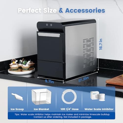 Gevi V2.0 Nugget Ice Maker, 38lbs/24H Countertop Pellet Ice Machine with Self-Cleaning, Energy-Efficient, Chewable Pebble Ice Maker for Home Kitchen, Office, Great Gift — view 7