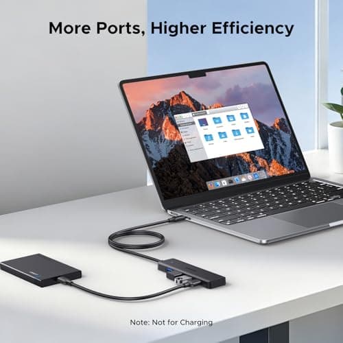 UGREEN USB C Hub, 4 Ports USB A Splitter Ultra-Slim USB Expander for Mouse, Keyboard, Flash Drive, U Disk, Printer Compatible with Laptop, Desktop PC, Xbox, PS5, and More 3.3FT — view 5