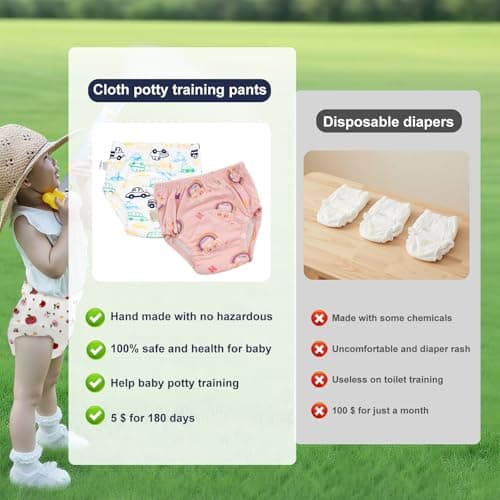 Upairy Training Pants for Boys Girls,Toddler Potty Training Underwear,Leakproof Reusable Kid Confident Panties,Children's Potty Underwear 100% Cotton for 2T-6T(10PCS,M) — view 7