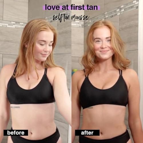 b.tan Violet Base Self Tanner Mousse | Love At First Tan - Best, 1 Hour Express Sunless Tanning Foam, Cancels Orange Tones, Dark Bronzing Glow, No Fake Tan Smell, Face & Body, 6.7 Fl Oz — view 4