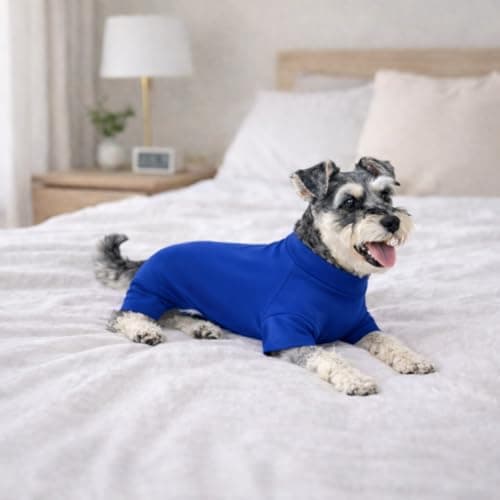 ADKLHX Dog Full Bodysuit – Stretchy Yoga Fabric 4-Leg Dog Pajamas, Breathable & Lightweight Dog Onesie for Indoor & Outdoor, Shedding Control & Travel Wear Royal Blue 2XL — view 4