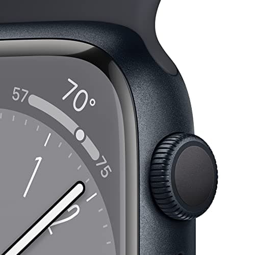 Apple Watch Series 8 [GPS, 45mm] - Midnight Aluminum Case with Midnight Sport Band, M/L (Renewed) — view 2