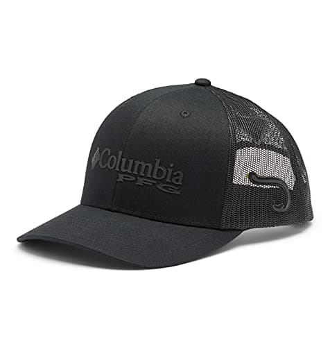 Columbia Unisex PFG Mesh Snap Back Ball Cap, Black, Hook — view 3