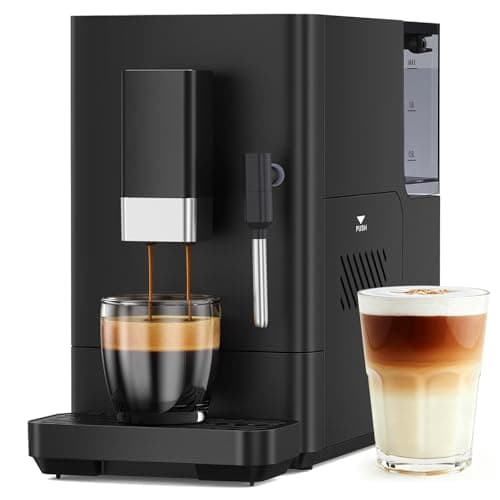 Electactic Fully Automatic Coffee Machine with Grinder, 20 Bar Coffee Maker with Milk Frother, Adjustable Grinding Coffee Machine for Cappuccino & Latte, Touch Control & Auto Self-Cleaning