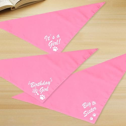 Agroon Blank Dog Bandanas Pink XLarge 1PCS, DIY Solid Cotton Triangle Scarf — view 2