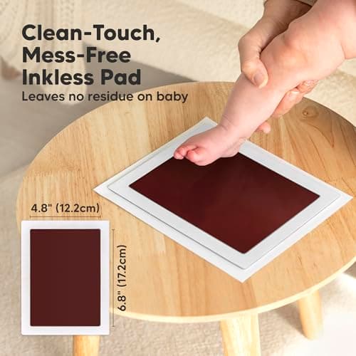 1pk Inkless Baby Hand and Footprint Kit, Mess Free Ink Pad (Auburn, J)