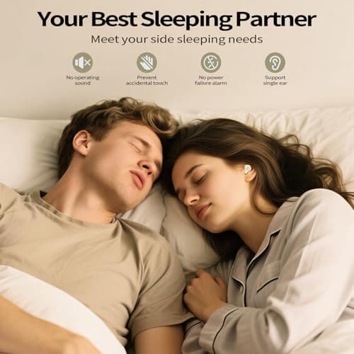 Sleep Earbuds, Mini ANC Wireless Earbuds Bluetooth 5.4 Headphones Deep Bass Stereo, 48H Playtime Ear Buds, 4 ENC Noise Cancelling Mic, IP7 In Ear Earphones for Side Sleepers,Touch Control Velvet Khaki