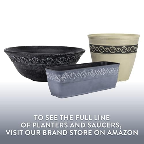Classic Home and Garden 9411D-515 Corinthian Round Planter, 10", Storm — view 6