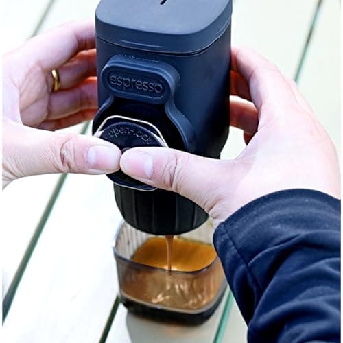 shenruifa Portable Coffee Maker Lightweight and Compact Manually Operated Coffee Machine for Travel Camping Hiking ABS 100ml (Black) — view 3