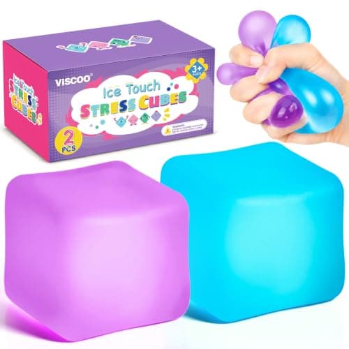 VISCOO 2 Pack Stress Cube, Slow Rising Ice Cube Squishy for Anxiety Relief