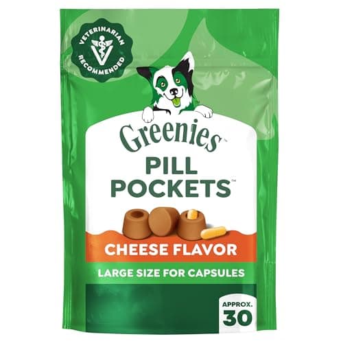 Greenies Pill Pockets for Dogs Large Size, Dog Treat Pouch for Capsule Medication, Cheese Flavor, 7.9 oz. Pouch