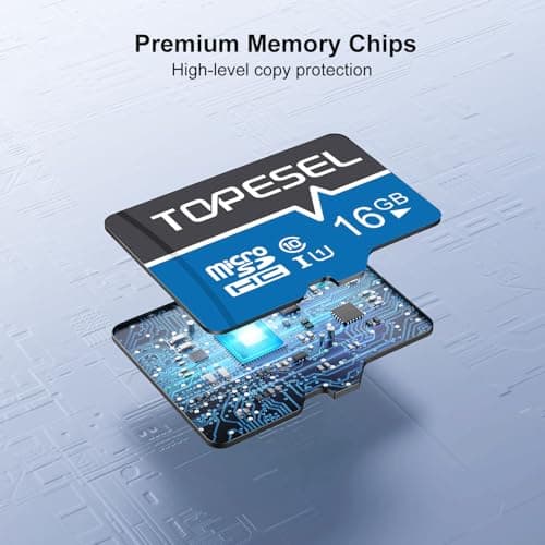 TOPESEL 16GB Micro SD Card 2 Pack Memory Cards with Adapter SDHC UHS-I Flash Memory Card Micro TF Card for Smartphone, Camera, Dash Cam(2 Pack 16GB) — view 5