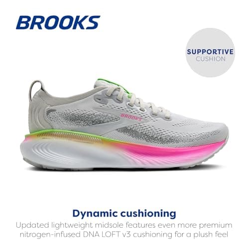 Brooks Women’s Adrenaline GTS 25 Supportive Running & Walking Shoe - Oyster/Pink/Green - 9 Medium — view 2