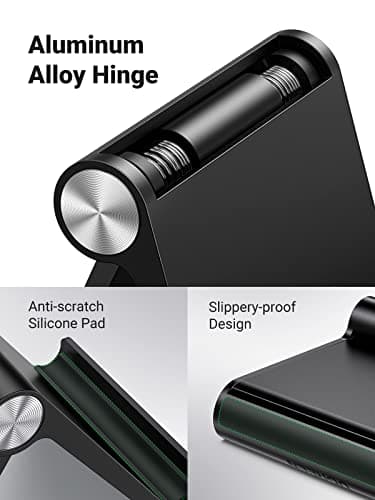 UGREEN Cell Phone Stand Holder for Desk Adjustable Compatible with iPhone 13 12 Pro Max 11 SE XS XR 8 Plus 6 7 Samsung Galaxy Note20 S20 S10 S9 S8 Cellphone Mobile Phone Holder Foldable Black — view 7