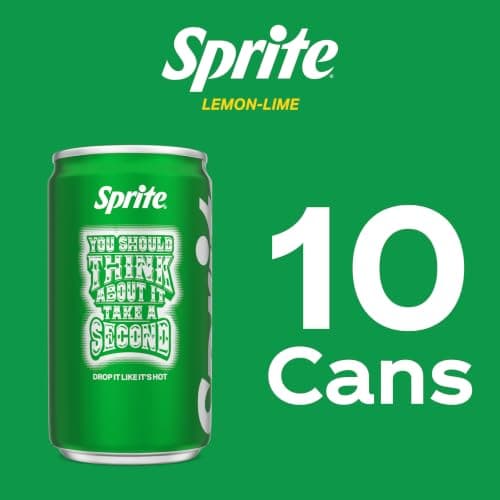 Sprite Lemon-Lime Caffeine Free Soda Soft Drink Fridge Pack Mini Cans, 7.5 fl oz, 10 Pack — view 4