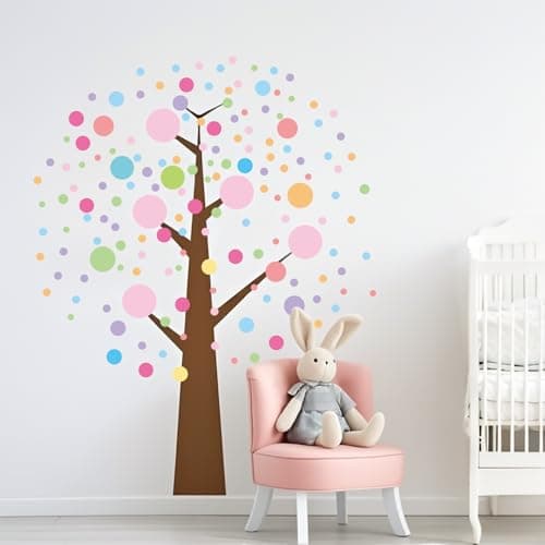 Colored Polka Dots Wall Decals - 12 Sheets 276 Pcs Removable Colorful Polka Dots Wall Sticker Peel and Stick Round Circle Wall Decor for Bedroom Playroom Classroom Nursery — view 3