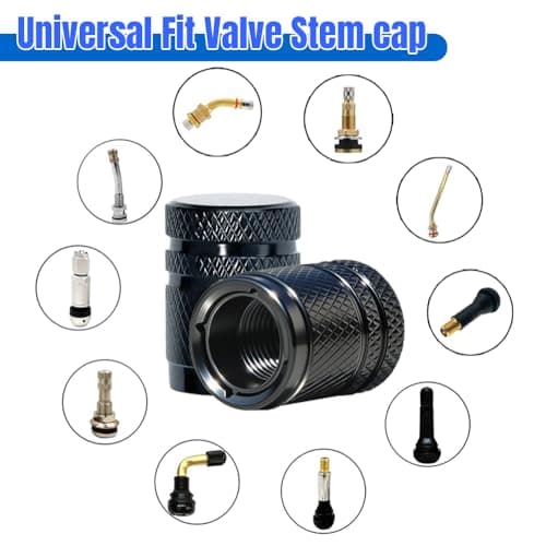 Valve Stem Caps, Double-Layer Design Tire Caps Corrosion Resistant,Tire Valve Caps 4 Pack Covers for Car, Motorbike, Trucks, Bike, Bicycle, Black — view 3