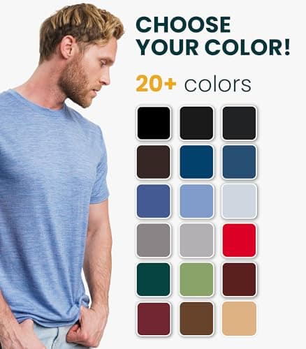 Men's Merino Wool Tee Lightweight Base Layer Undershirt (X-Large, Navy) — view 2