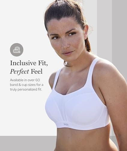 Panache Women's High Impact Underwire Sports Bra Max Support, Moisture Wicking, Heavy Duty Sports Bra for Women|Black 32DD — view 6