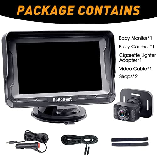 DoHonest Baby Car Camera HD 1080P - Rear-Facing Car Baby Monitor with Night Vision, Adjustable View Angle, Easy Setup, Anti-Glare Display, Safety for Kids & Infants — view 7